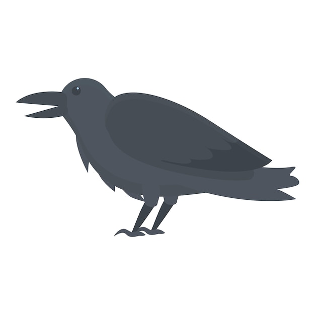 Vector crow cry icon cartoon vector death logo ink fly