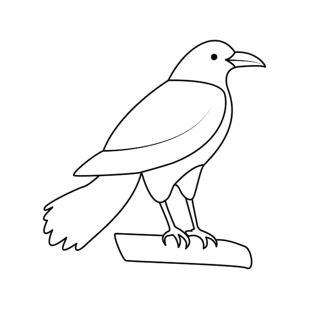 Crow enkele continue een lijn uit lijn vector kunst tekening en tatoeage ontwerp