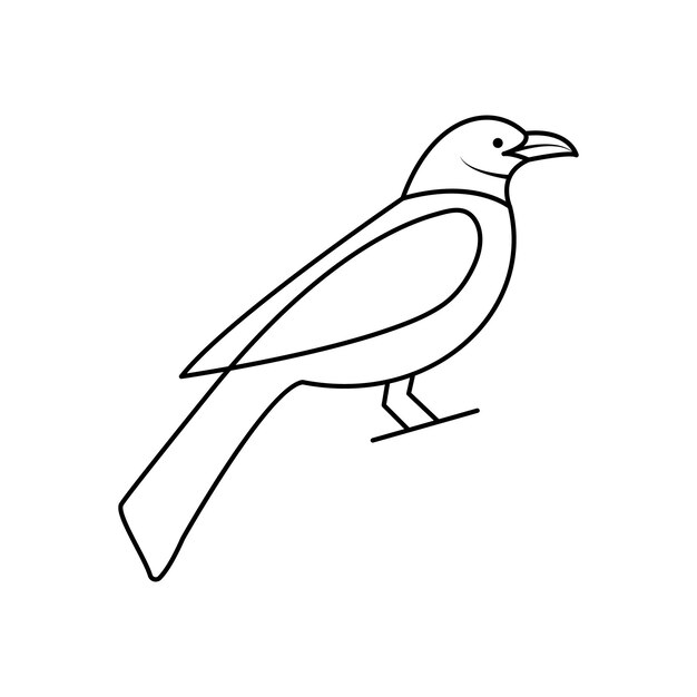 Vector crow enkele continue een lijn uit lijn vector kunst tekening en tatoeage ontwerp