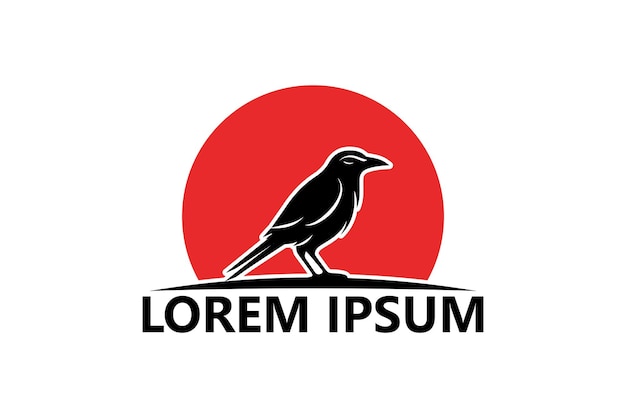 Crow logo template design vector