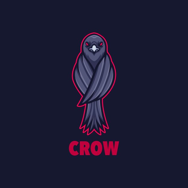 Crow mascot logo for esport gaming or emblems