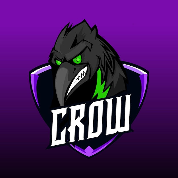 Vector crow mascot logo sport vector