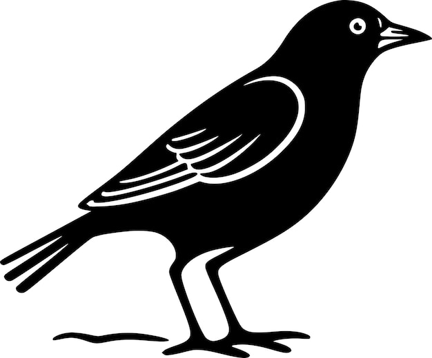 Vector crow minimalist and flat logo vector illustration