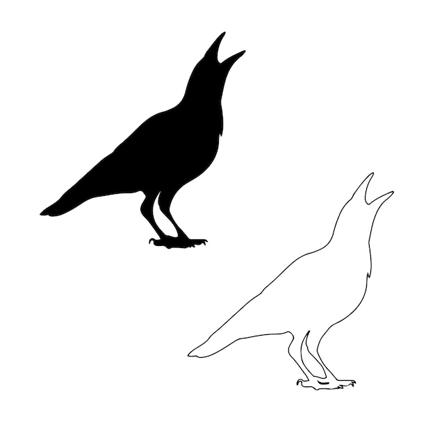 Vector crow outline