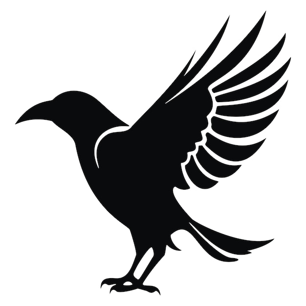 Vector crow silhouet logo