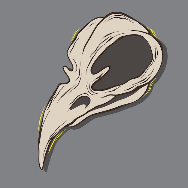 crow skull flat cartoon design