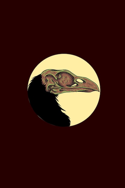 Crow skull vector illustration