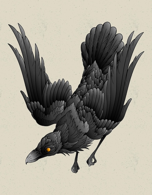 Crow tattoo neo traditional