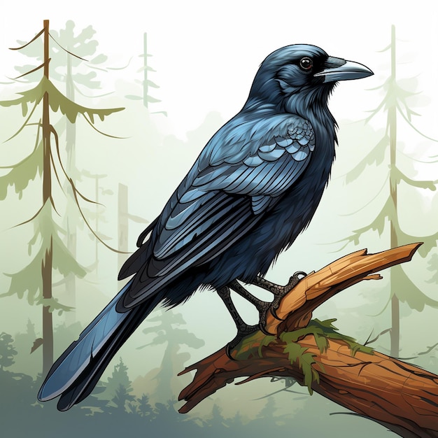 Vector crow vector bird animal wildlife nature isolated raven black illustration feather backgro