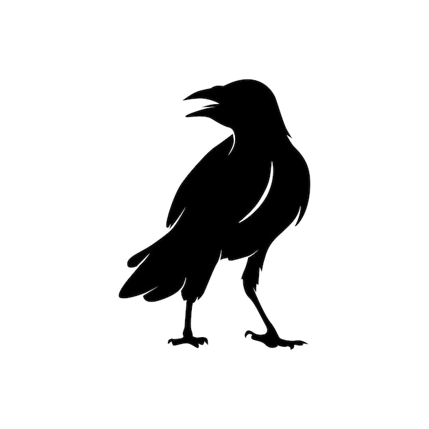 Vector crow vector silhouette illustration