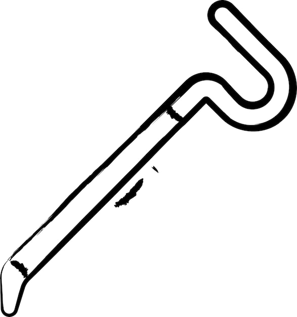 Crowbar met de hand getekende vectorillustratie