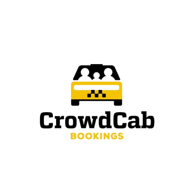 Шаблон логотипа crowd cab car pooling