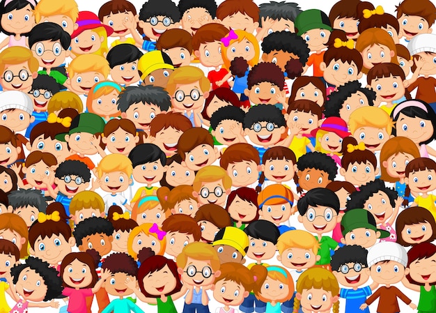 Vector crowd of children