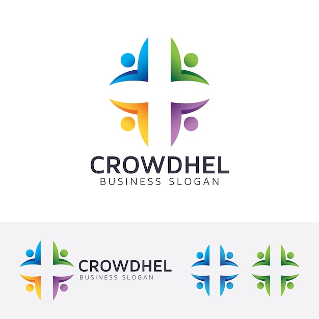 Crowd health logo template