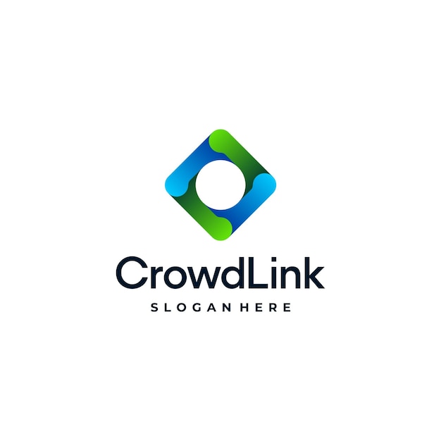 Crowd Link 원형 및 사각형 로고 디자인 영감