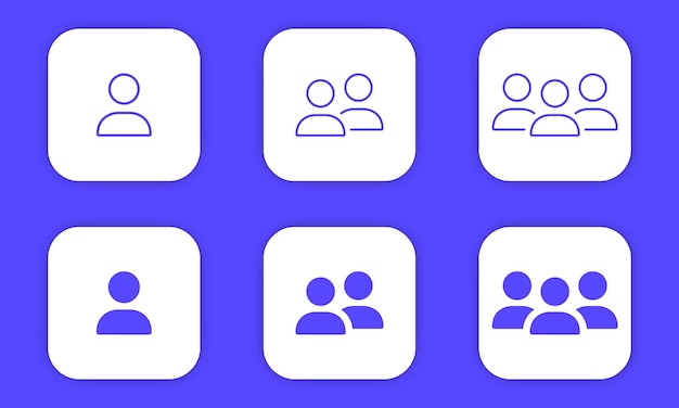 Vector crowd of people icons human social group outline pictogram people partnership and leadership icon