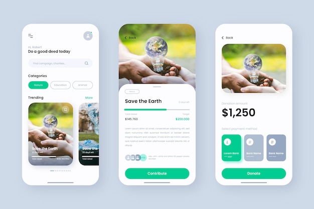 Vector crowdfunding app template