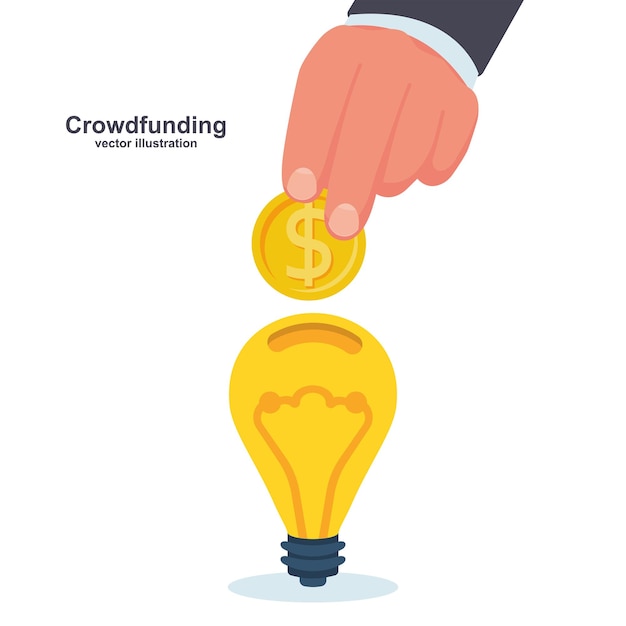 Crowdfunding concept Bedrijfsmodel financieringsproject