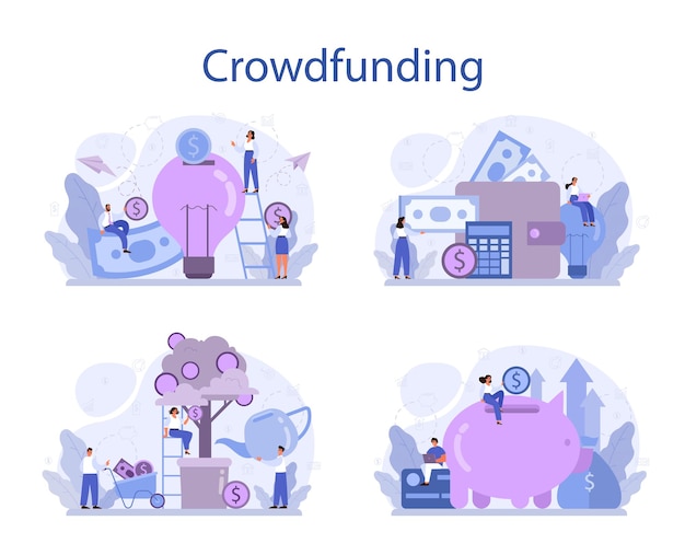 Crowdfunding concept ingesteld