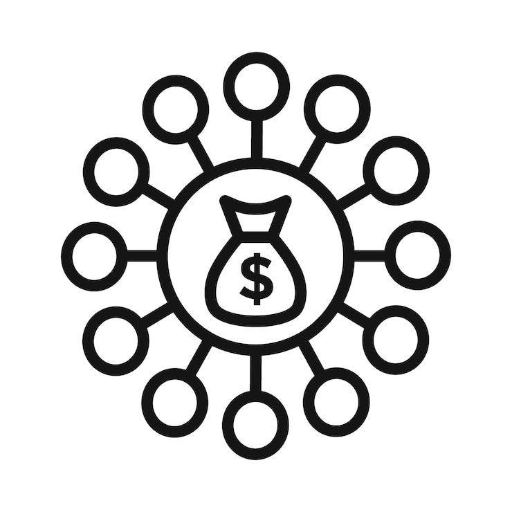 Vector crowdfunding icon mark in filled style