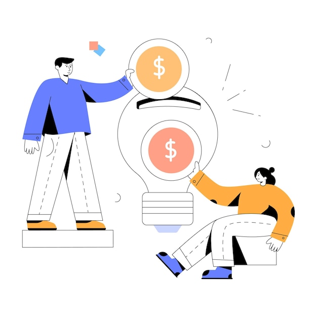 Crowdfunding illustration designed in flat style