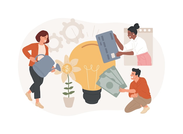 crowdfunding isolated concept vector illustration