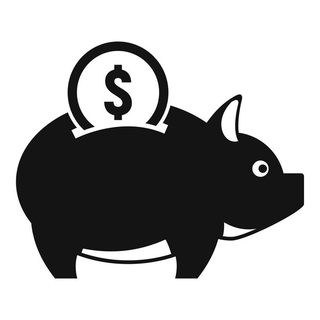 Vector crowdfunding piggy bank icon simple illustration of crowdfunding piggy bank vector icon for web design isolated on white background
