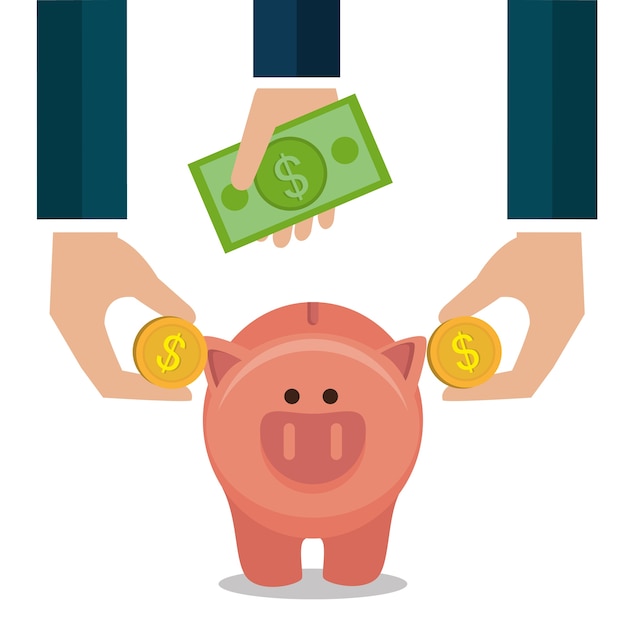 Crowdfunding savings concept icon