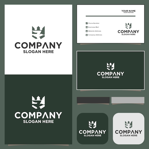 Crown and bird logo design vector