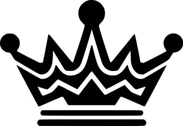 Crown Black and White Isolated Icon Vector illustration