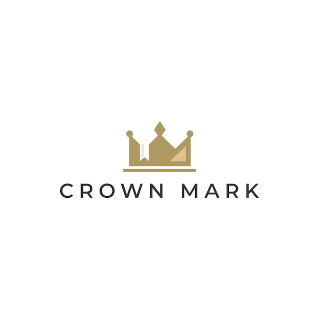 Crown bladwijzer bewerkbare vector logo sjabloon