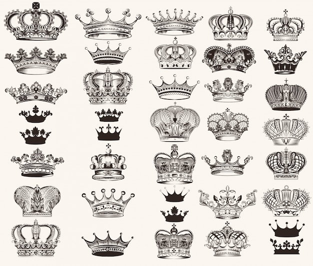 Vector crown designs collection