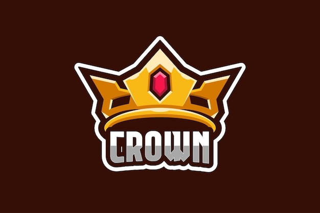 Modello di logo corona e-sport