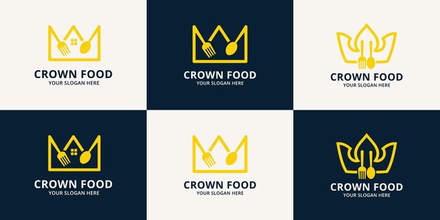 Логотип crown food inspiration для ресторана, отеля и места заказа еды