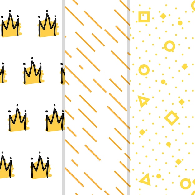 Crown and gaming background pattern illustrations