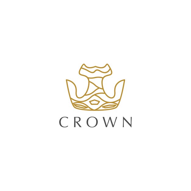 Crown of gold logo icon design template flat vector