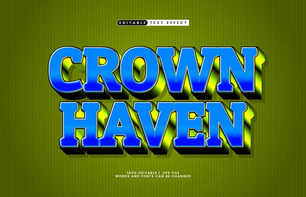 crown haven 編集可能なテキスト効果城とゲームのテキストスタイル