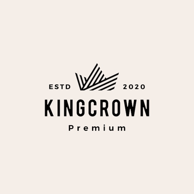 Crown hipster vintage logo  icon illustration