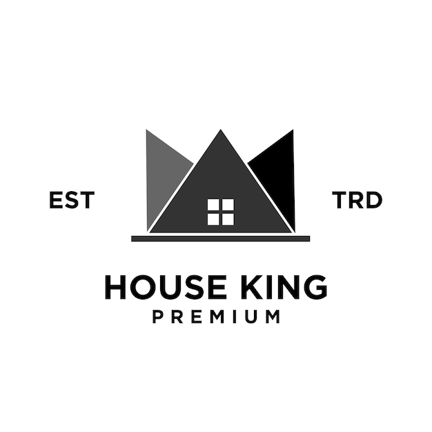 Crown home king logo icon design illustration