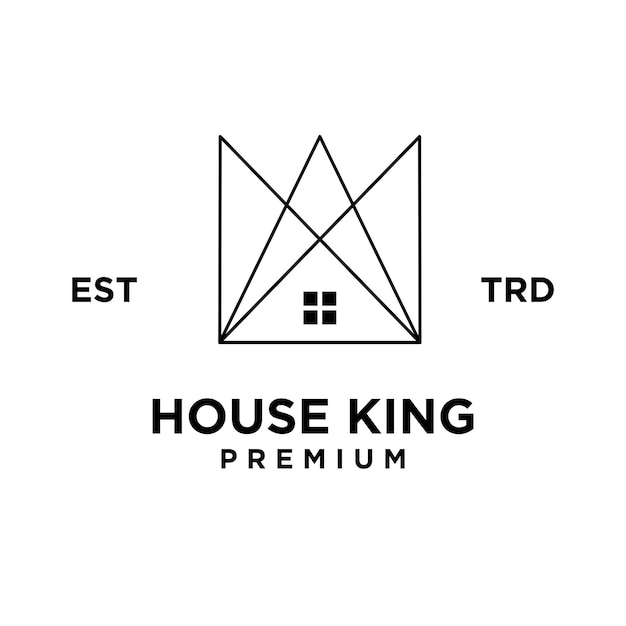 Crown home koning logo pictogram ontwerp illustratie