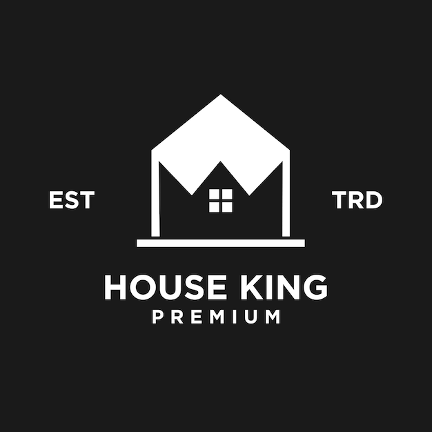 Crown home koning logo pictogram ontwerp illustratie