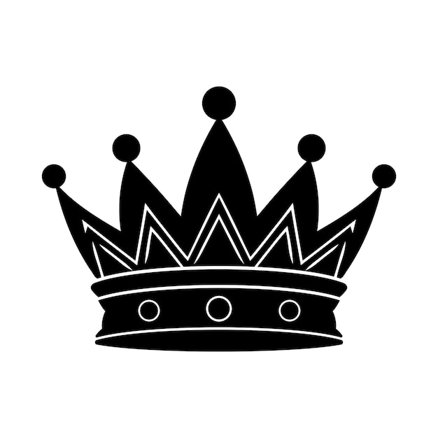 Vettore icona della corona icona della corona del re nero