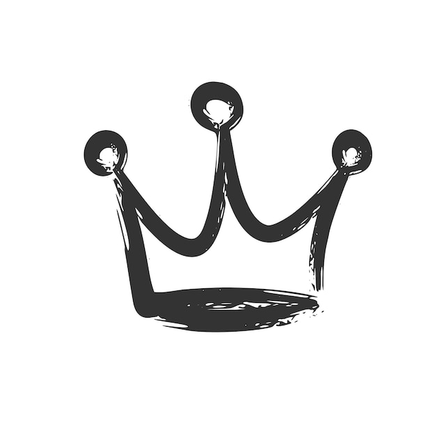 Crown icon in brush stroke texture paint style