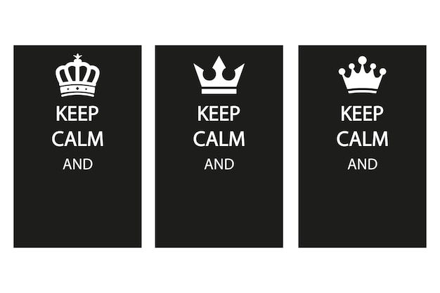 Crown Keep calm vector in black background