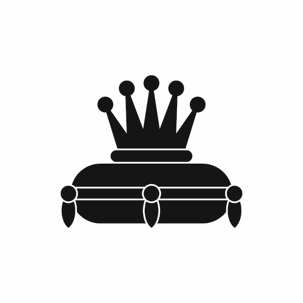 Crown king icon in simple style isolated on white background Power symbol