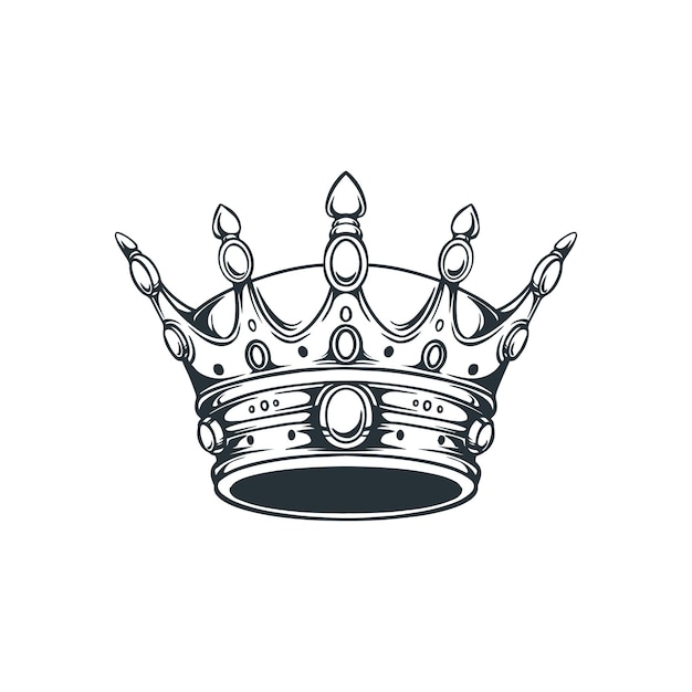 Vector crown king line art illustration hand drawn