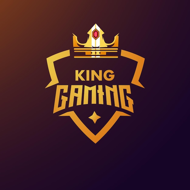 Design del logo crown king con stile di concetto di illustrazione moderna per la stampa di badge, emblemi e t-shirt