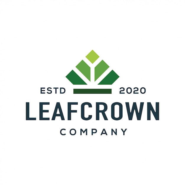 Vector crown and leaf logo design vector.