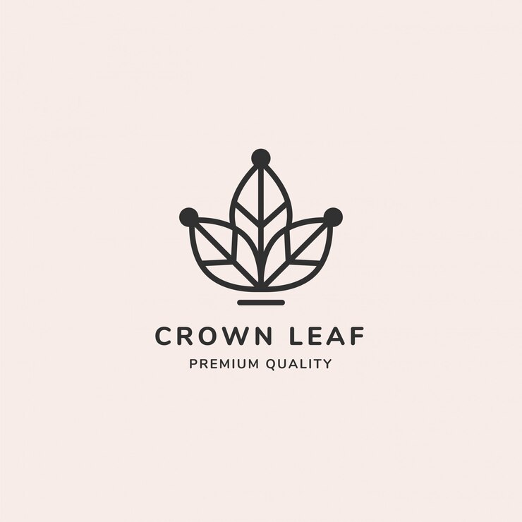 크라운 리프 최소 라인 로고
