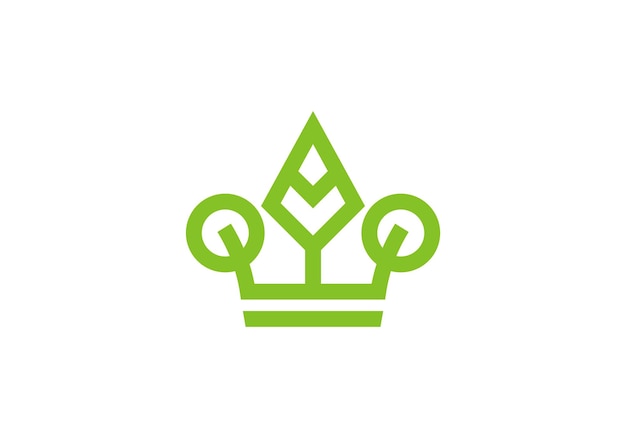 crown leaf tree logo design simple creative icon vector